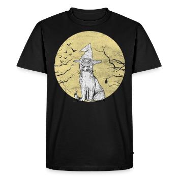 Chat gothique Whisperer Meow Kitty Chaton Halloween - T-shirt Premium bio Homme - noir - Devant - Nico (187cm)