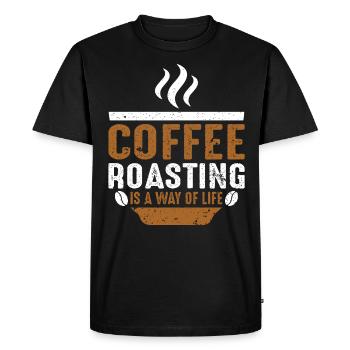 Coffee Roasting Is A Way Of Life - Men's Premium Organic T-Shirt - black - Front - Nico (187cm)