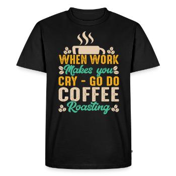 Allez faire la torréfaction du café - T-shirt Premium bio Homme - noir - Devant - Nico (187cm)