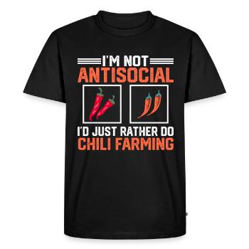 Je ne suis pas un agriculteur de chili antisocial - T-shirt Premium bio Homme - noir - Devant - Nico (187cm)
