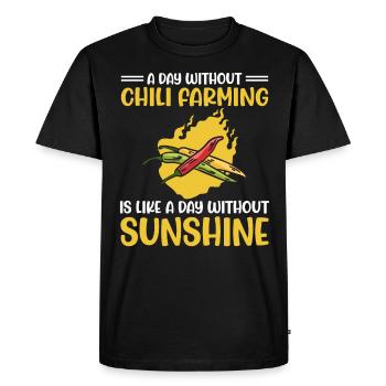 Une journée sans culture du piment, c’est comme - T-shirt Premium bio Homme - noir - Devant - Nico (187cm)