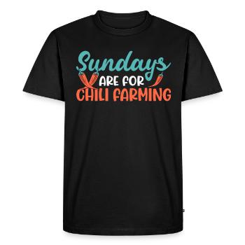 Les dimanches sont pour la culture du chili - T-shirt Premium bio Homme - noir - Devant - Nico (187cm)