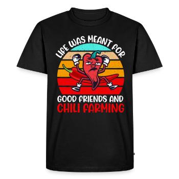 La vie était destinée à la culture du chili - T-shirt Premium bio Homme - noir - Devant - Nico (187cm)