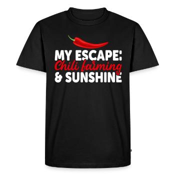 Mon évasion : l’agriculture chilienne et le soleil - T-shirt Premium bio Homme - noir - Devant - Nico (187cm)