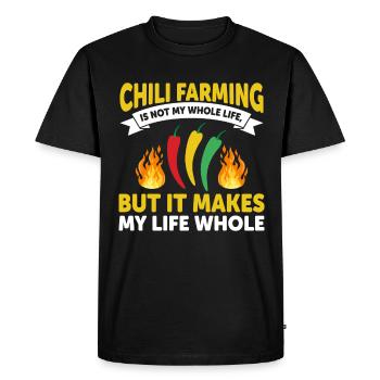 La culture du chili n’est pas toute ma vie - T-shirt Premium bio Homme - noir - Devant - Nico (187cm)