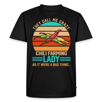 Ils m’appellent Crazy Chili Farming Lady - T-shirt Premium bio Homme - noir - Devant - Nico (187cm)