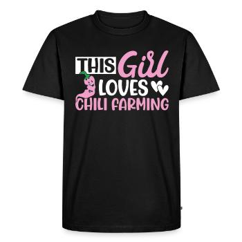 Cette fille aime l’agriculture chilienne - T-shirt Premium bio Homme - noir - Devant - Nico (187cm)
