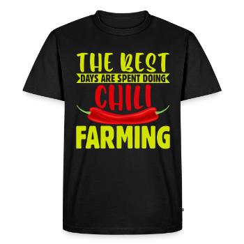 The Best Days Spent Doing Chili Farming - Men's Premium Organic T-Shirt - black - Front - Nico (187cm)