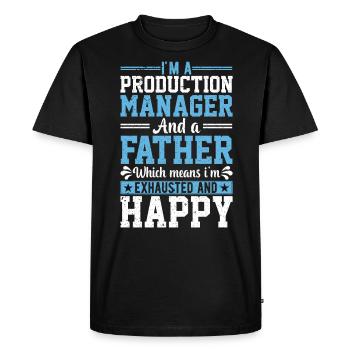 I Am A Production Manager And A Father - Men's Premium Organic T-Shirt - black - Front - Nico (187cm)