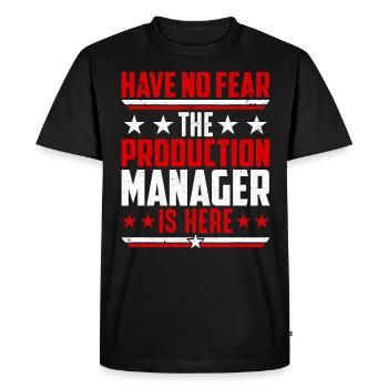 N’ayez pas peur du directeur de production ici - T-shirt Premium bio Homme - noir - Devant - Nico (187cm)