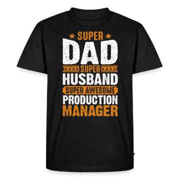 Super Dad Super Husband - Men's Premium Organic T-Shirt - black - Front - Nico (187cm)