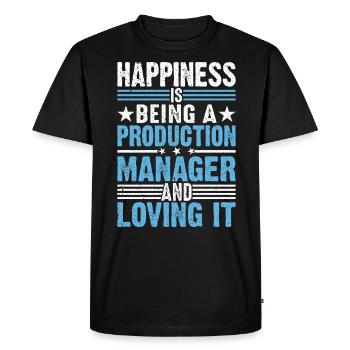 Happiness Is Being A Production Manager - Men's Premium Organic T-Shirt - black - Front - Nico (187cm)