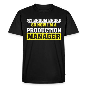 Mon balai s’est cassé - T-shirt Premium bio Homme - noir - Devant - Nico (187cm)
