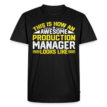Awesome Production Manager Looks Like - Men's Premium Organic T-Shirt - black - Front - Nico (187cm)