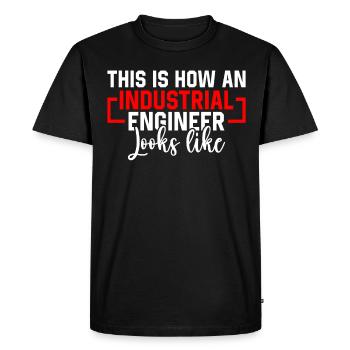 This How Industrial Engineer Looks Like - Men's Premium Organic T-Shirt - black - Front - Nico (187cm)