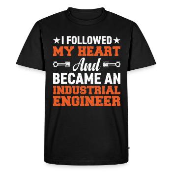 J’ai suivi mon cœur et je suis devenu ingénieur - T-shirt Premium bio Homme - noir - Devant - Nico (187cm)