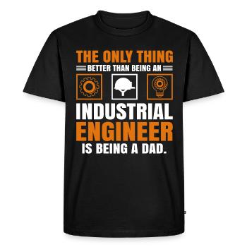 Industrial engineer dad - Men's Premium Organic T-Shirt - black - Front - Nico (187cm)