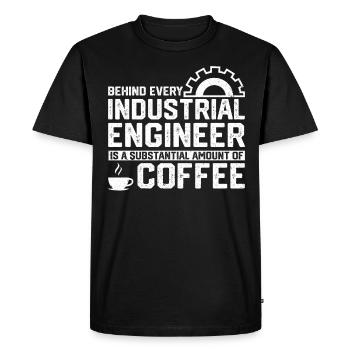 Behind Every Industrial Engineer - Men's Premium Organic T-Shirt - black - Front - Nico (187cm)