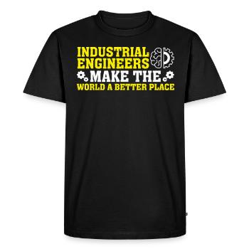Industrial Engineers Make The World - Men's Premium Organic T-Shirt - black - Front - Nico (187cm)