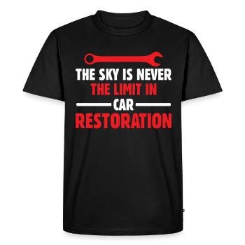 Sky Is Never Limit In Car Restoration - Men's Premium Organic T-Shirt - black - Front - Nico (187cm)