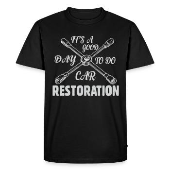 It Is A Good Day To Do Car Restoration - Men's Premium Organic T-Shirt - black - Front - Nico (187cm)