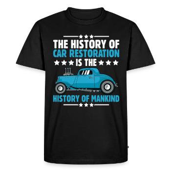 The History Of Car Restoration - Men's Premium Organic T-Shirt - black - Front - Nico (187cm)