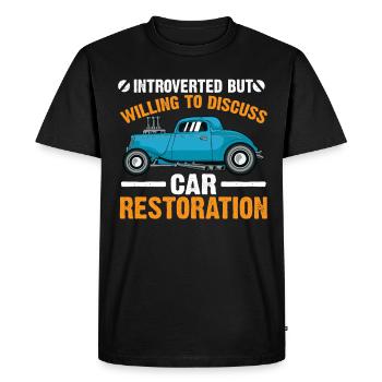 Willing To Discuss Car Restoration - Men's Premium Organic T-Shirt - black - Front - Nico (187cm)