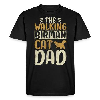 The Walking Birman Cat Dad Kitty Cat Walking - Men's Premium Organic T-Shirt - black - Front - Nico (187cm)