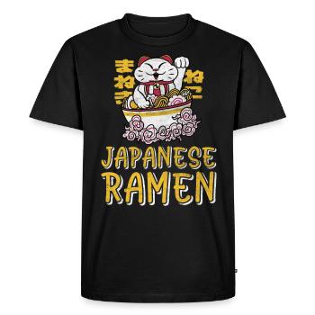 Amateur de ramen japonais Soupe de nouilles chaudes Ramen - T-shirt Premium bio Homme - noir - Devant - Nico (187cm)