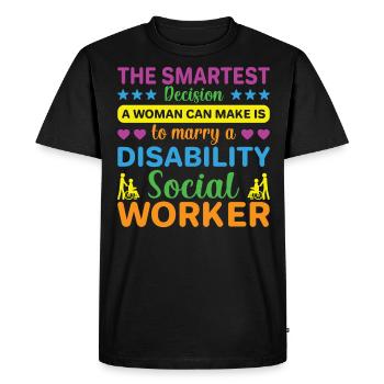 La décision la plus intelligente qu’une femme puisse prendre - T-shirt Premium bio Homme - noir - Devant - Nico (187cm)