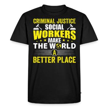 Criminal Justice Social Workers - Men's Premium Organic T-Shirt - black - Front - Nico (187cm)