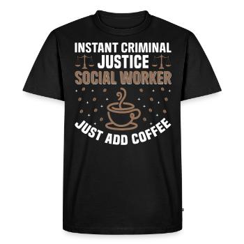Instant Criminal Justice Social Worker - Men's Premium Organic T-Shirt - black - Front - Nico (187cm)