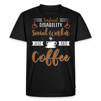 Travailleur social en invalidité instantanée - T-shirt Premium bio Homme - noir - Devant - Nico (187cm)