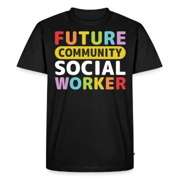 Futur travailleur social communautaire - T-shirt Premium bio Homme - noir - Devant - Nico (187cm)