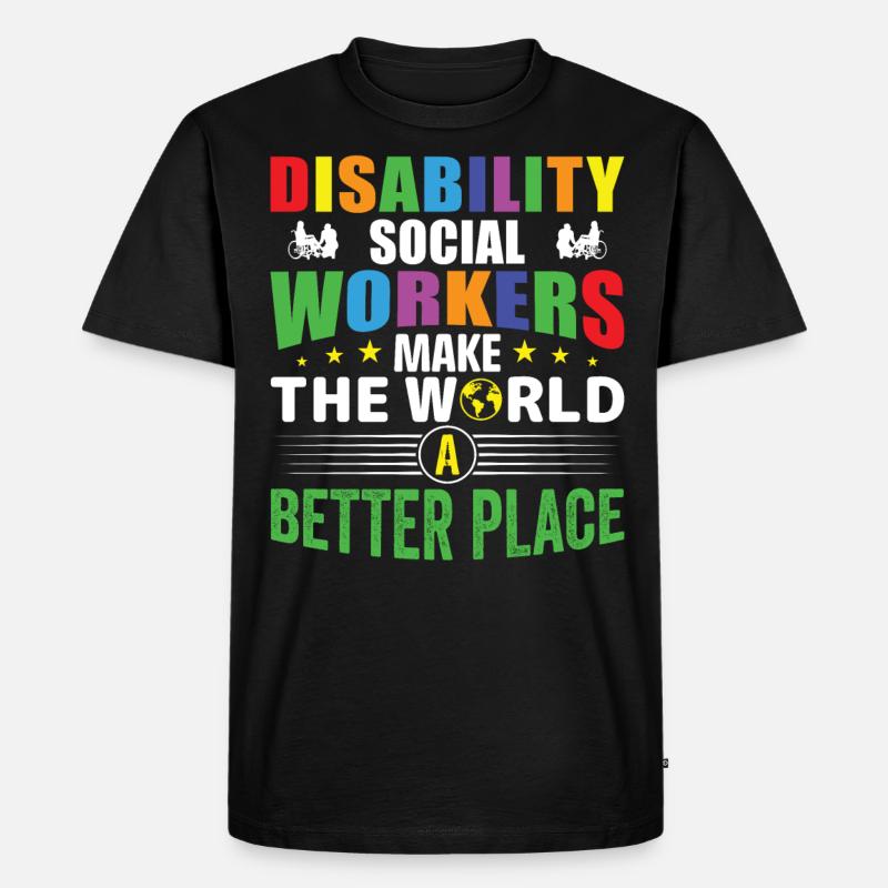 Disability Social Workers - Männer Premium Bio T-Shirt - Schwarz