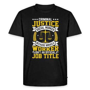 Criminal Justice Social Worker - Men's Premium Organic T-Shirt - black - Front - Nico (187cm)