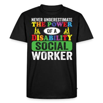 Travailleur social handicapé - T-shirt Premium bio Homme - noir - Devant - Nico (187cm)