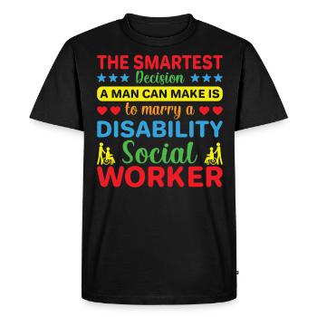 La décision la plus intelligente qu’un homme puisse prendre - T-shirt Premium bio Homme - noir - Devant - Nico (187cm)
