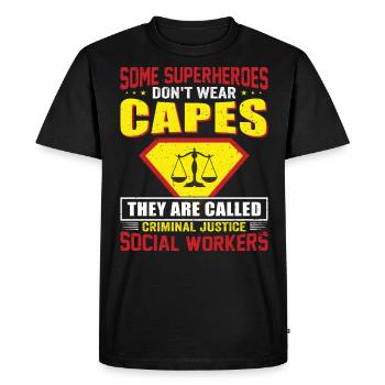 Certains super-héros ne portent pas de capes - T-shirt Premium bio Homme - noir - Devant - Nico (187cm)
