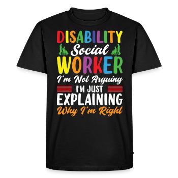 Travailleur social handicapé Je ne discute pas - T-shirt Premium bio Homme - noir - Devant - Nico (187cm)