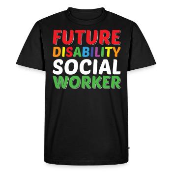 Futur travailleur social handicapé - T-shirt Premium bio Homme - noir - Devant - Nico (187cm)