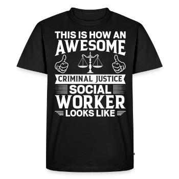 Awesome Criminal Justice Social Worker - Men's Premium Organic T-Shirt - black - Front - Nico (187cm)