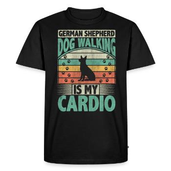 La promenade du chien de berger allemand est mon amoureux des chiens cardio - T-shirt Premium bio Homme - noir - Devant - Nico (187cm)