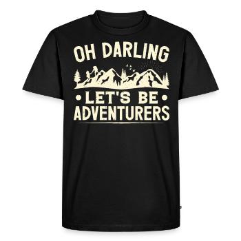 Oh Darling Let’s Be Adventurers Hiking Lover Randonneur - T-shirt Premium bio Homme - noir - Devant - Nico (187cm)