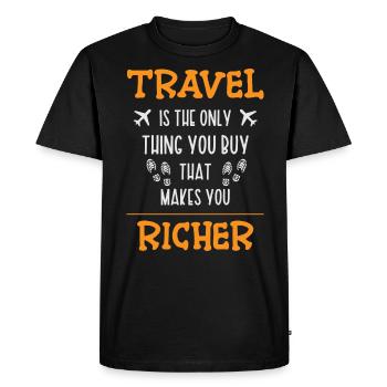 Voyage Voyage Escapade Vacances Touriste - T-shirt Premium bio Homme - noir - Devant - Nico (187cm)