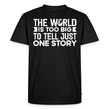 Le monde est trop grand pour raconter une seule histoire voyage - T-shirt Premium bio Homme - noir - Devant - Nico (187cm)