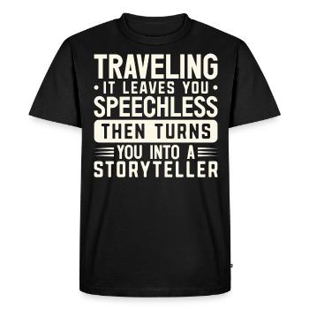 Traveller Travel Getaway Vacationing Tourist - Men's Premium Organic T-Shirt - black - Front - Nico (187cm)