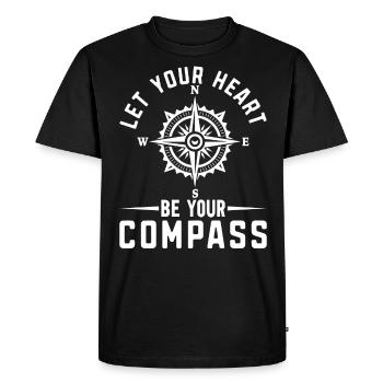 Laissez votre cœur être votre boussole voyage touristique - T-shirt Premium bio Homme - noir - Devant - Nico (187cm)