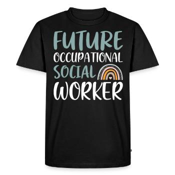 Futur travailleur social professionnel - T-shirt Premium bio Homme - noir - Devant - Nico (187cm)