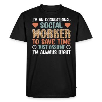 Je suis un travailleur social professionnel - T-shirt Premium bio Homme - noir - Devant - Nico (187cm)